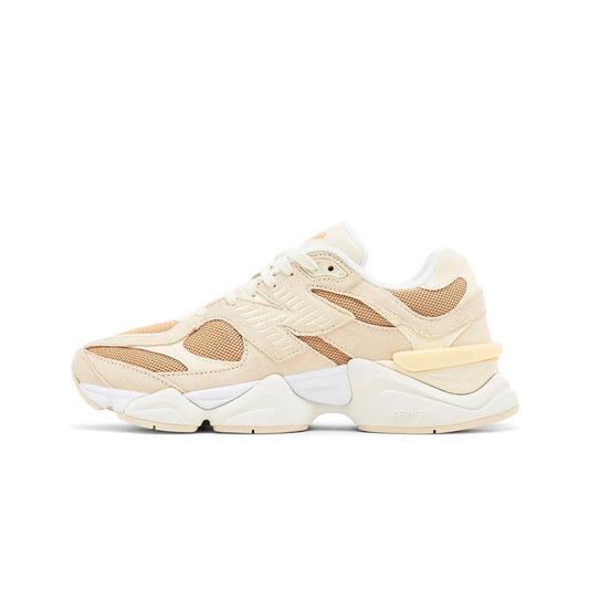 Beige sneaker with white sole on a white background