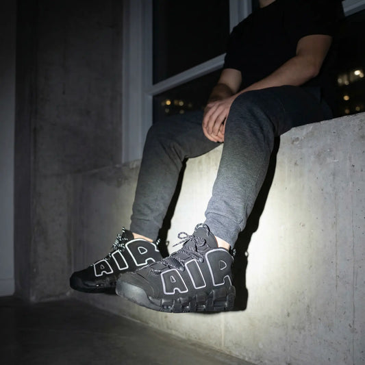 Nike Air More Uptempo Triple Black Reflective