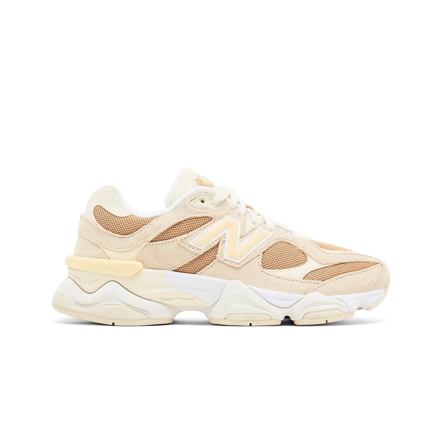 Beige sneaker with white sole on a white background
