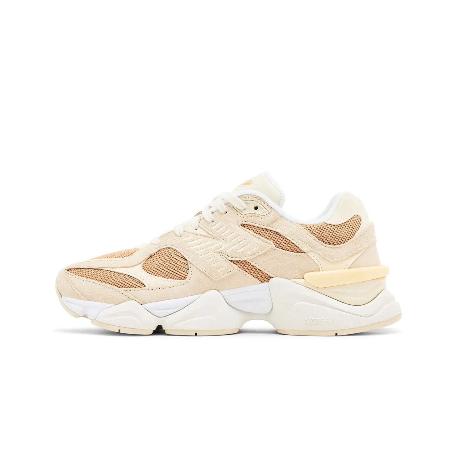 Beige sneaker with white sole on a white background