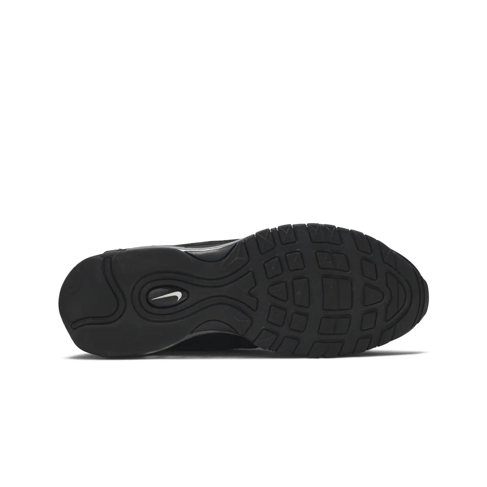 Black sneaker sole on a white background