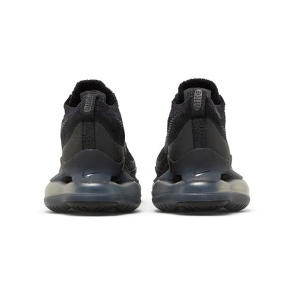 Black sneakers with a white background