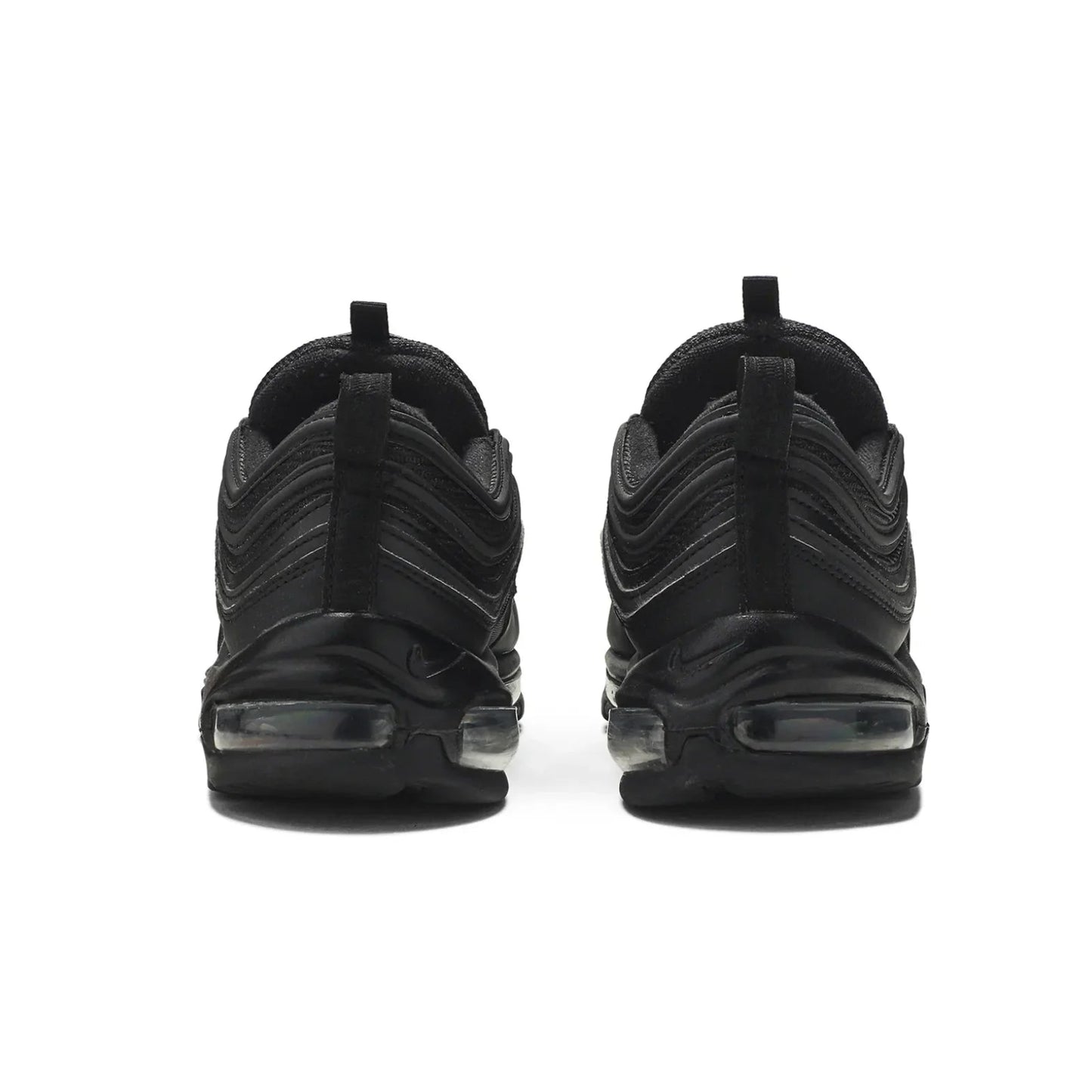 Black sneakers with a white background