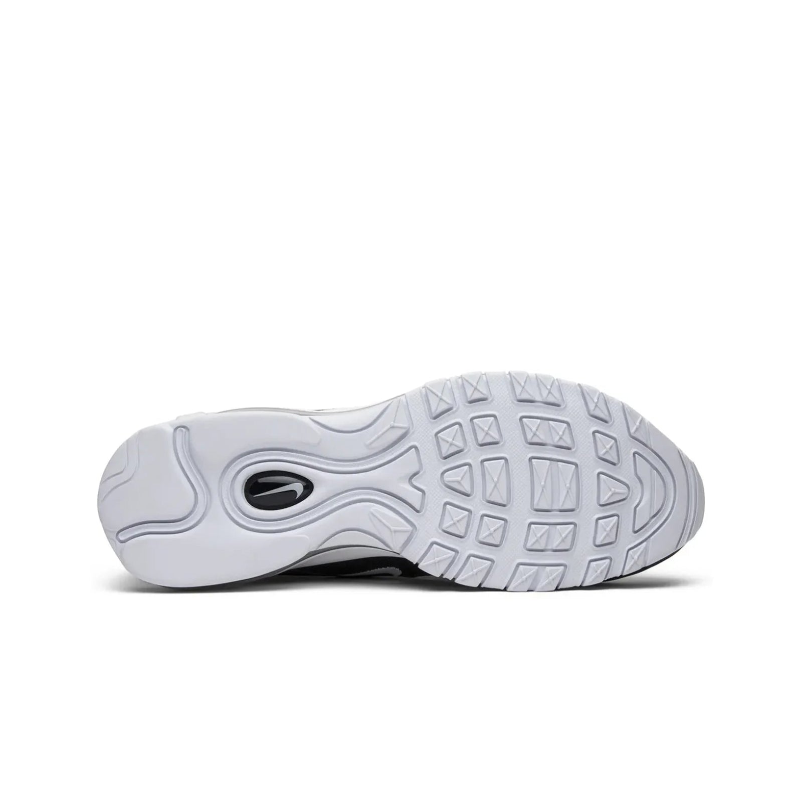 White sneaker sole with brand logo on a white background