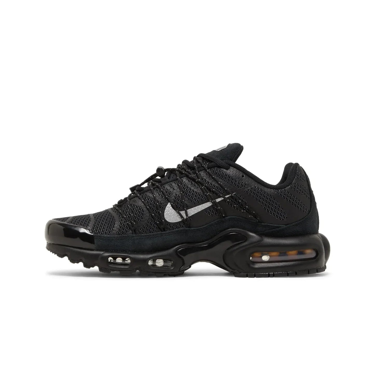 Black sneaker with visible Nike logo on a white background