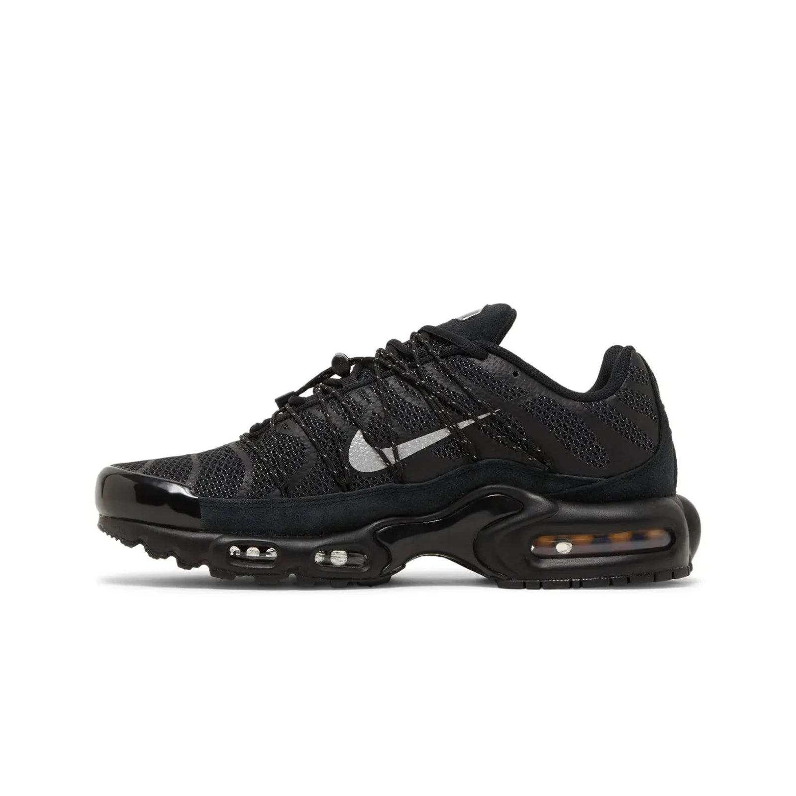 Black sneaker with visible Nike logo on a white background