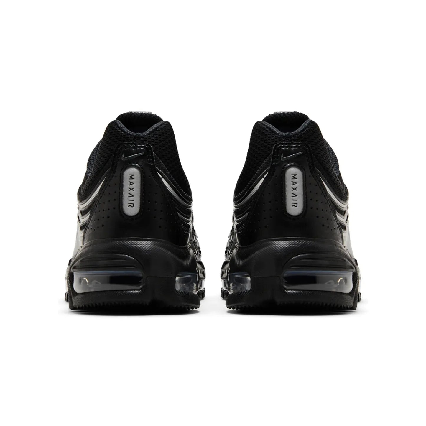Black sneakers with 'Max Air' label on a white background