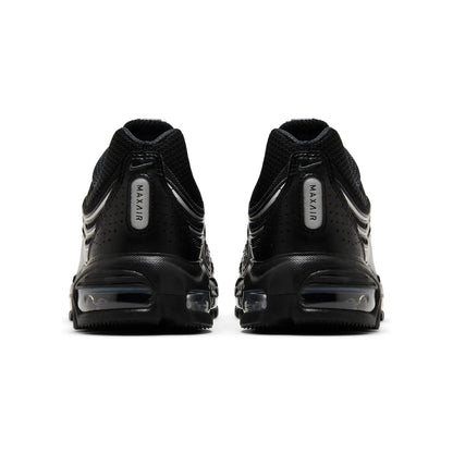 Black sneakers with 'Max Air' label on a white background