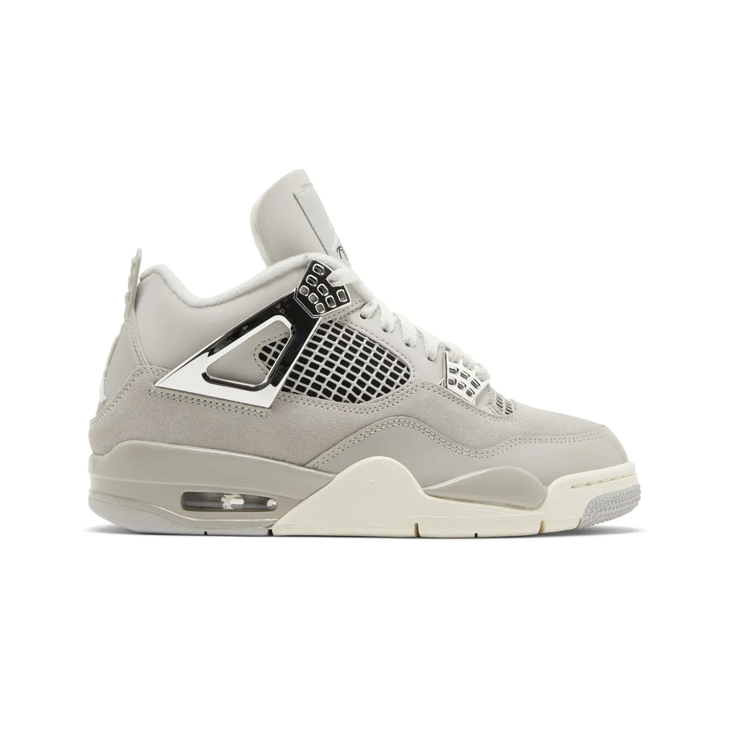 Light gray sneaker with white sole on a white background