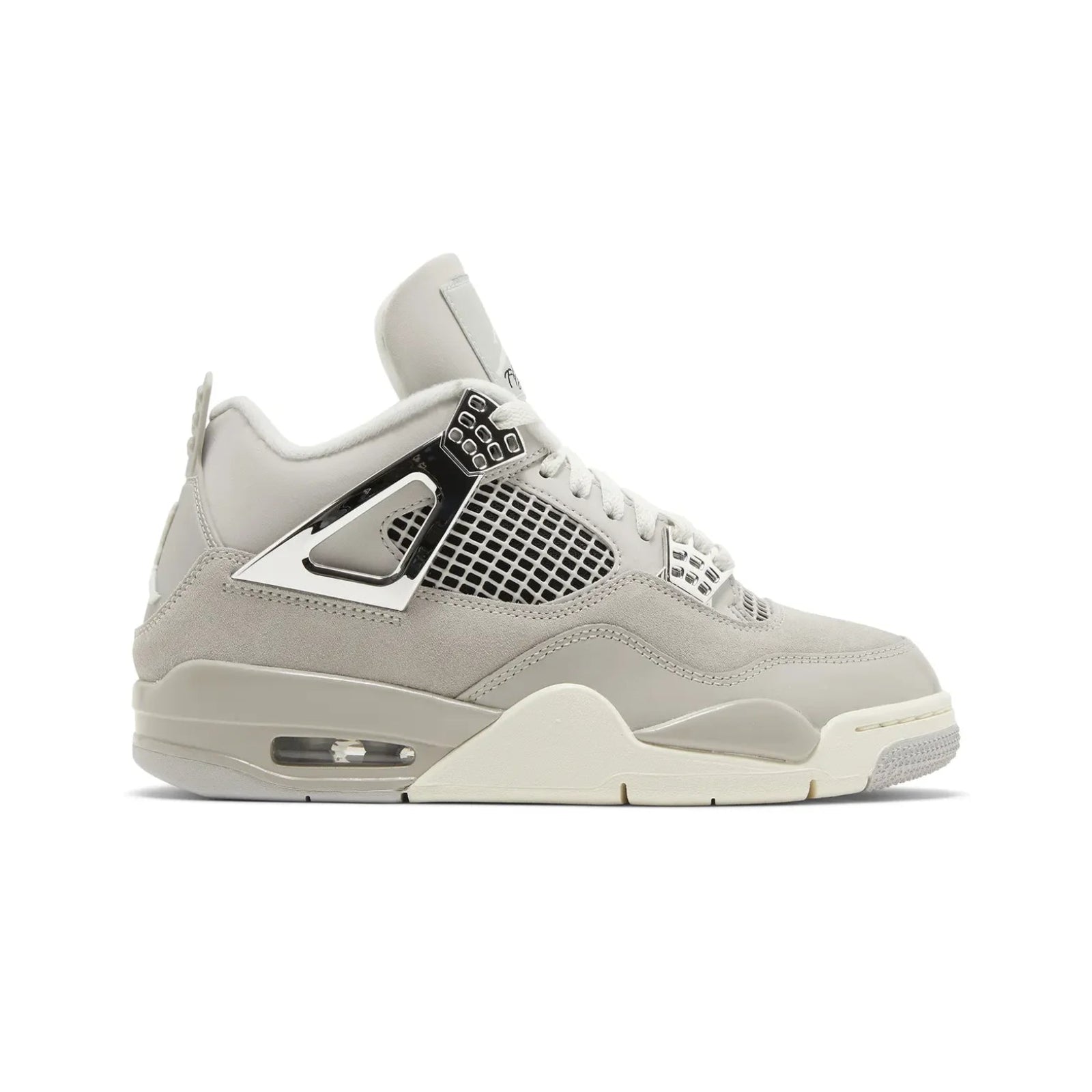 Light gray sneaker with white sole on a white background