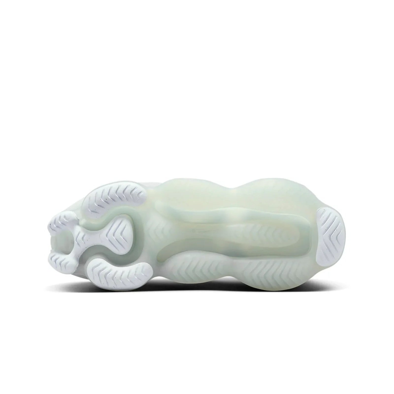 Light green and white shoe on a white background