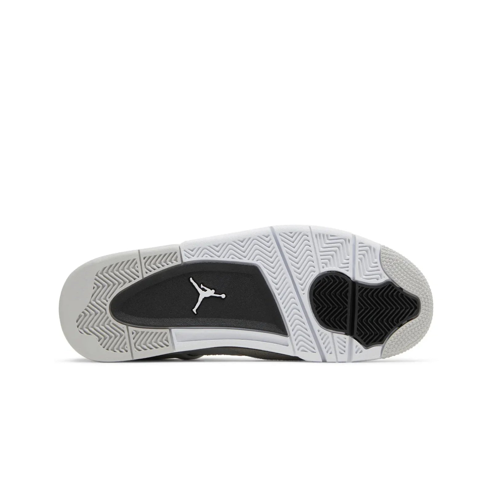 White sneaker with black accents on a white background