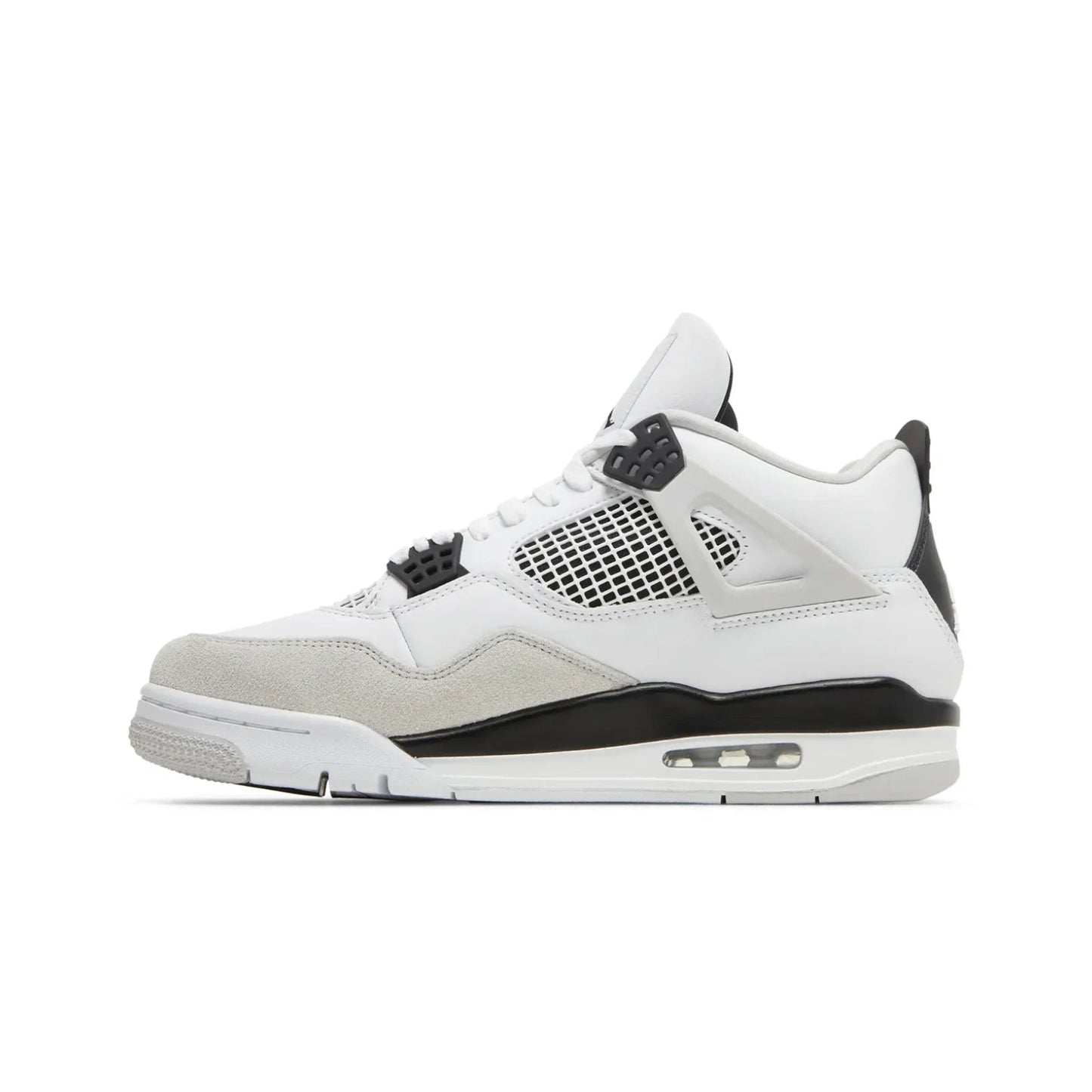 White sneaker with gray accents on a white background