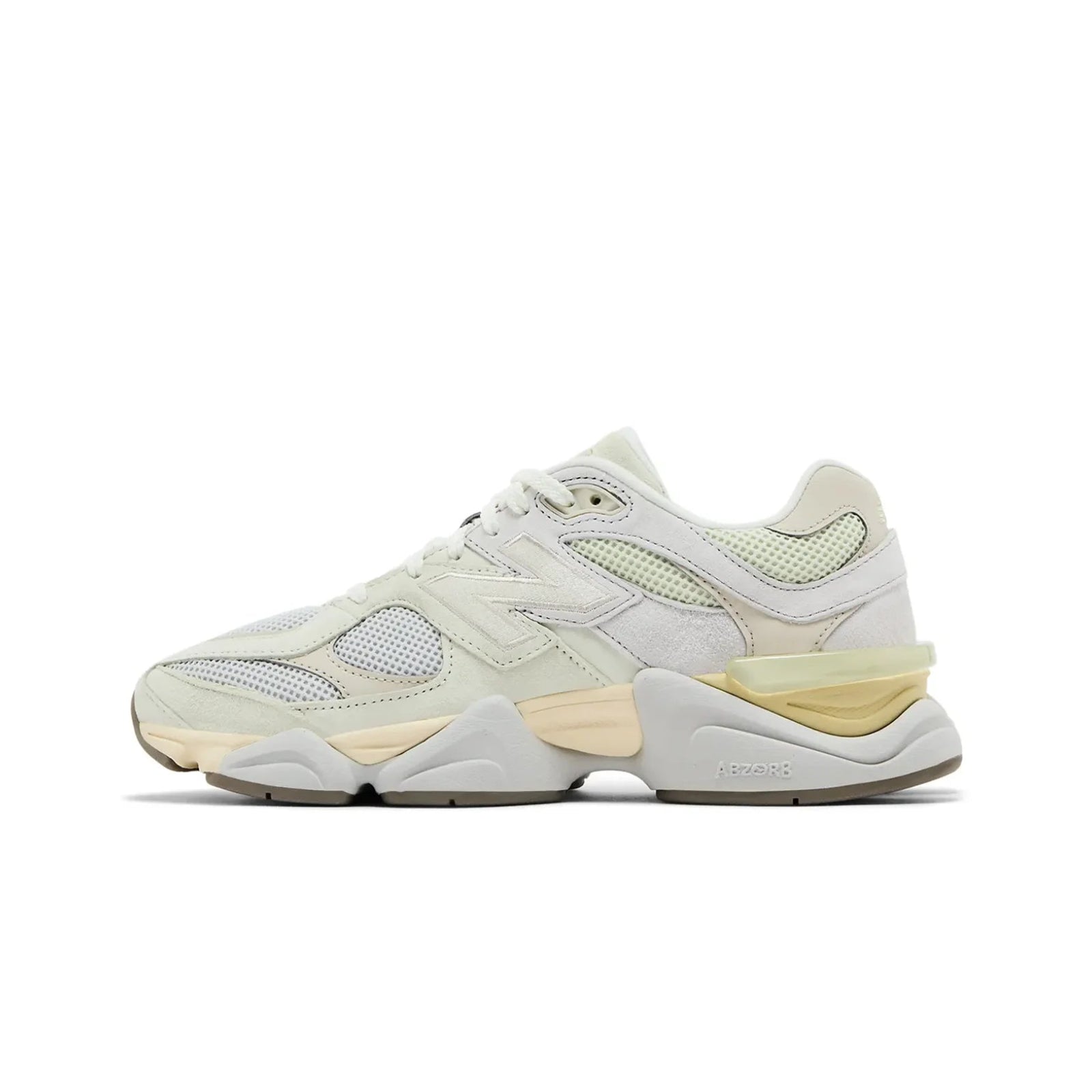 White and beige sneaker on a white background