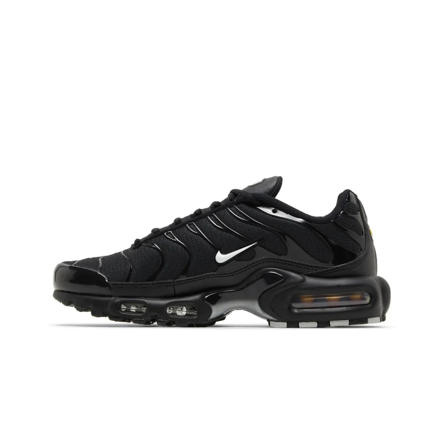 Black Nike sneaker on a white background