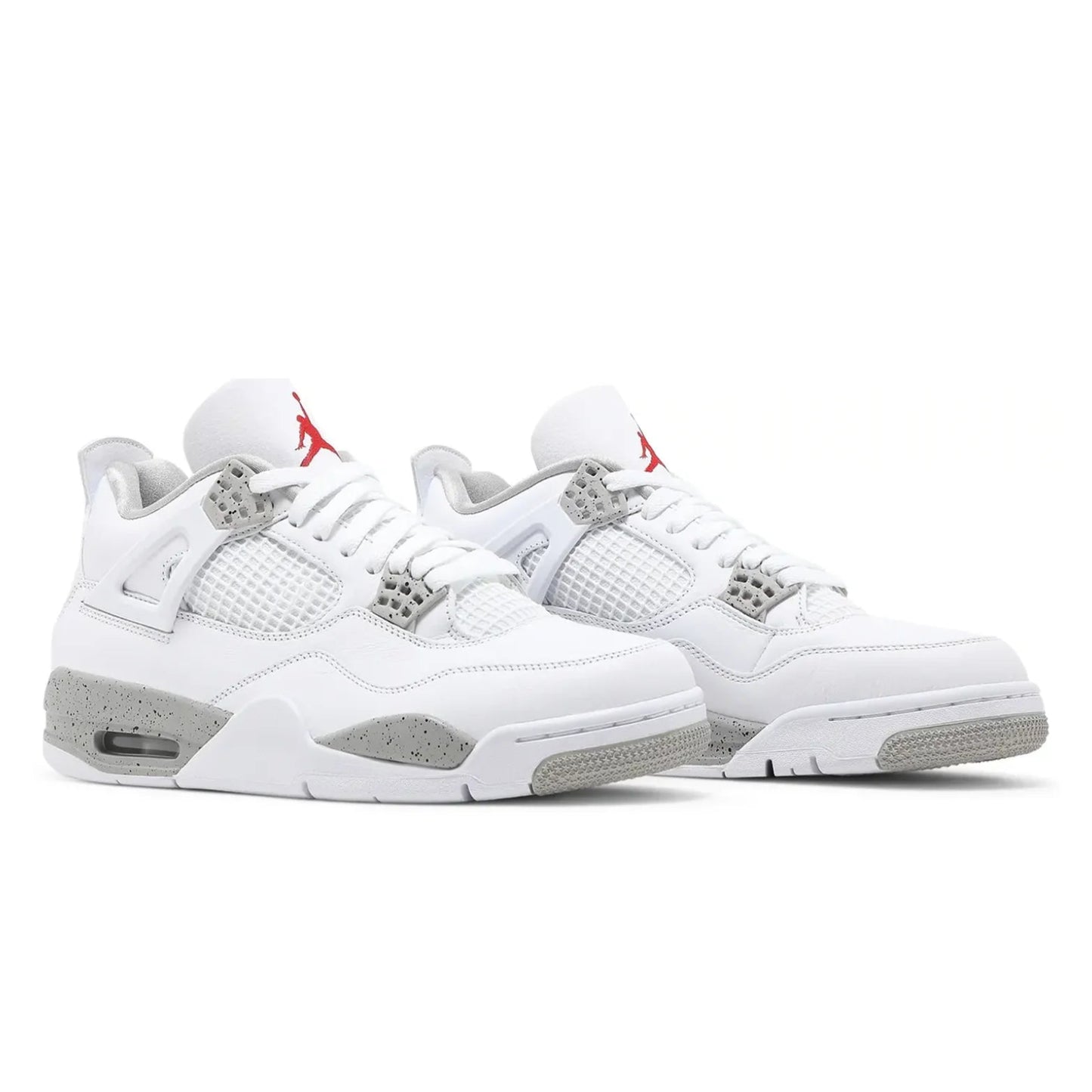 White sneakers with gray accents on a white background