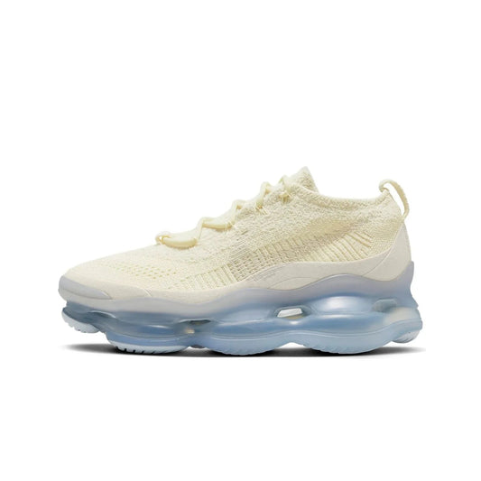 White sneaker with a transparent sole on a white background