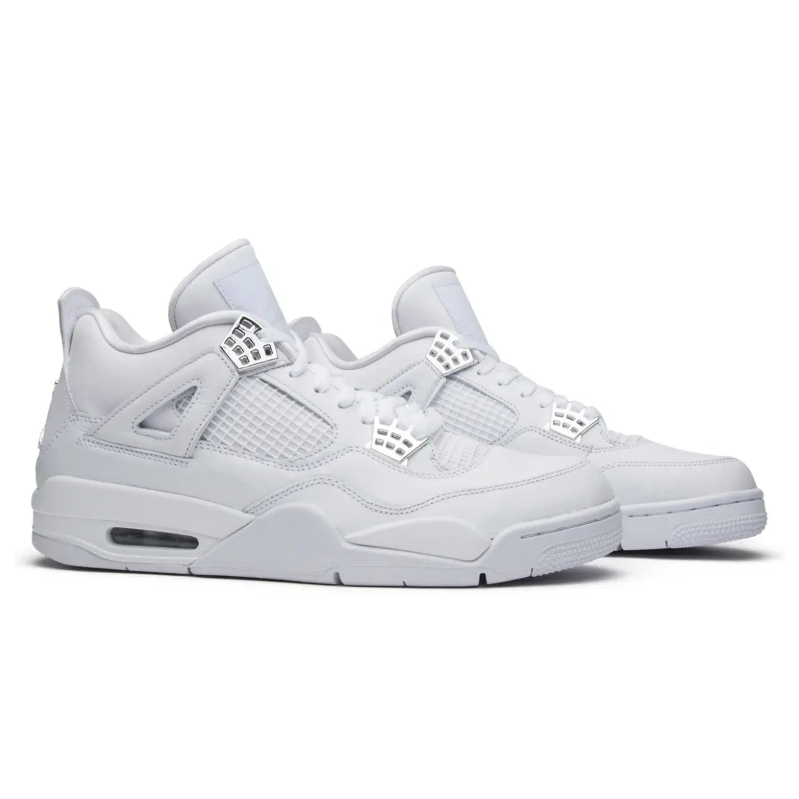 White sneakers on a white background