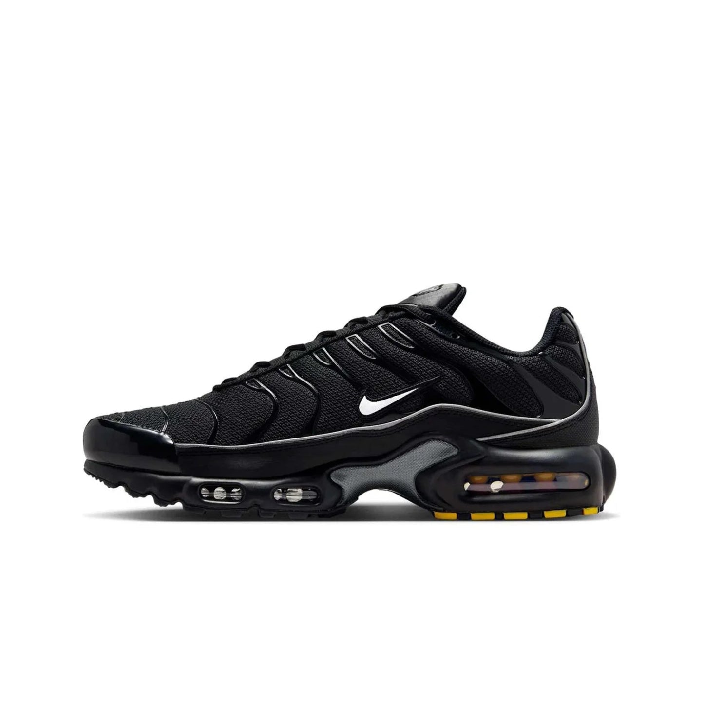 Black sneaker with visible Nike logo on a white background