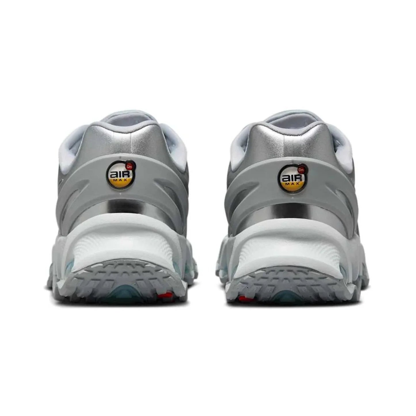 Gray sneakers with 'Air' logo on a white background