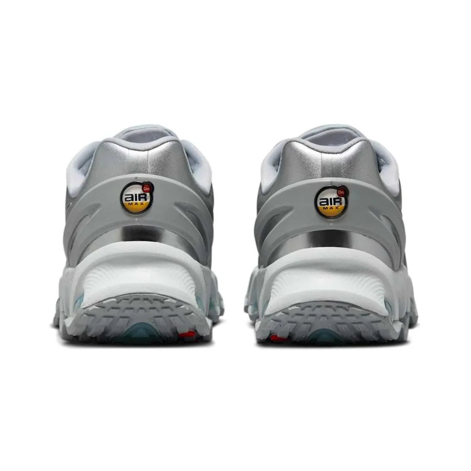 Gray sneakers with 'Air' logo on a white background