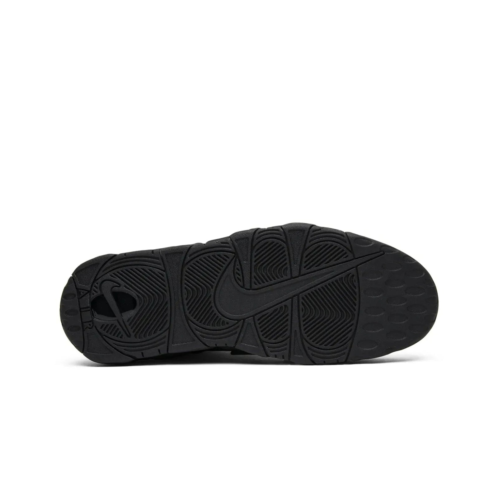 Black Nike sneaker sole on a white background