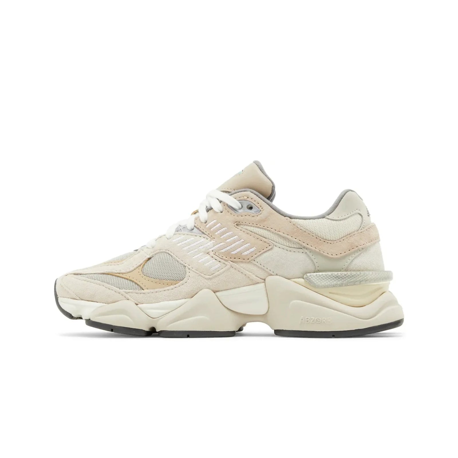Beige and brown sneaker on a white background
