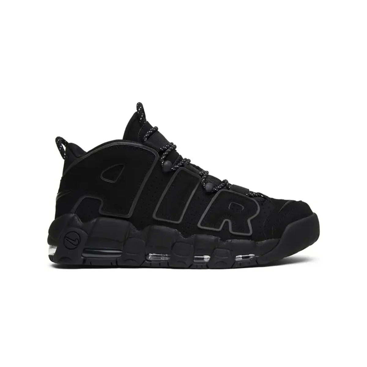 Air More Uptempo Triple Black Reflective