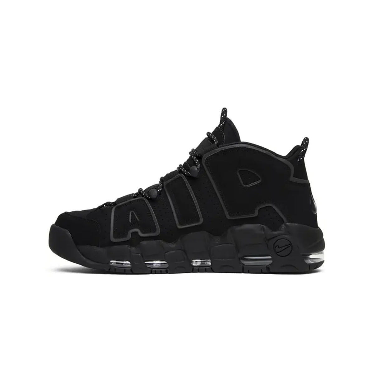 Air More Uptempo Triple Black Reflective