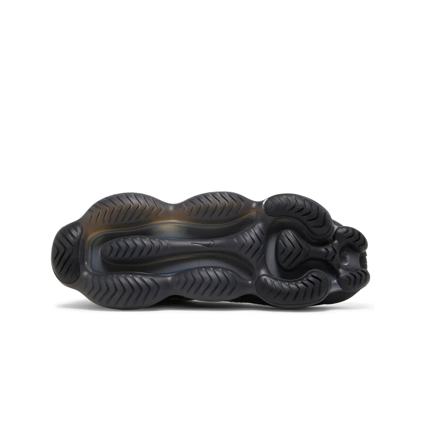 Black textured shoe on a white background