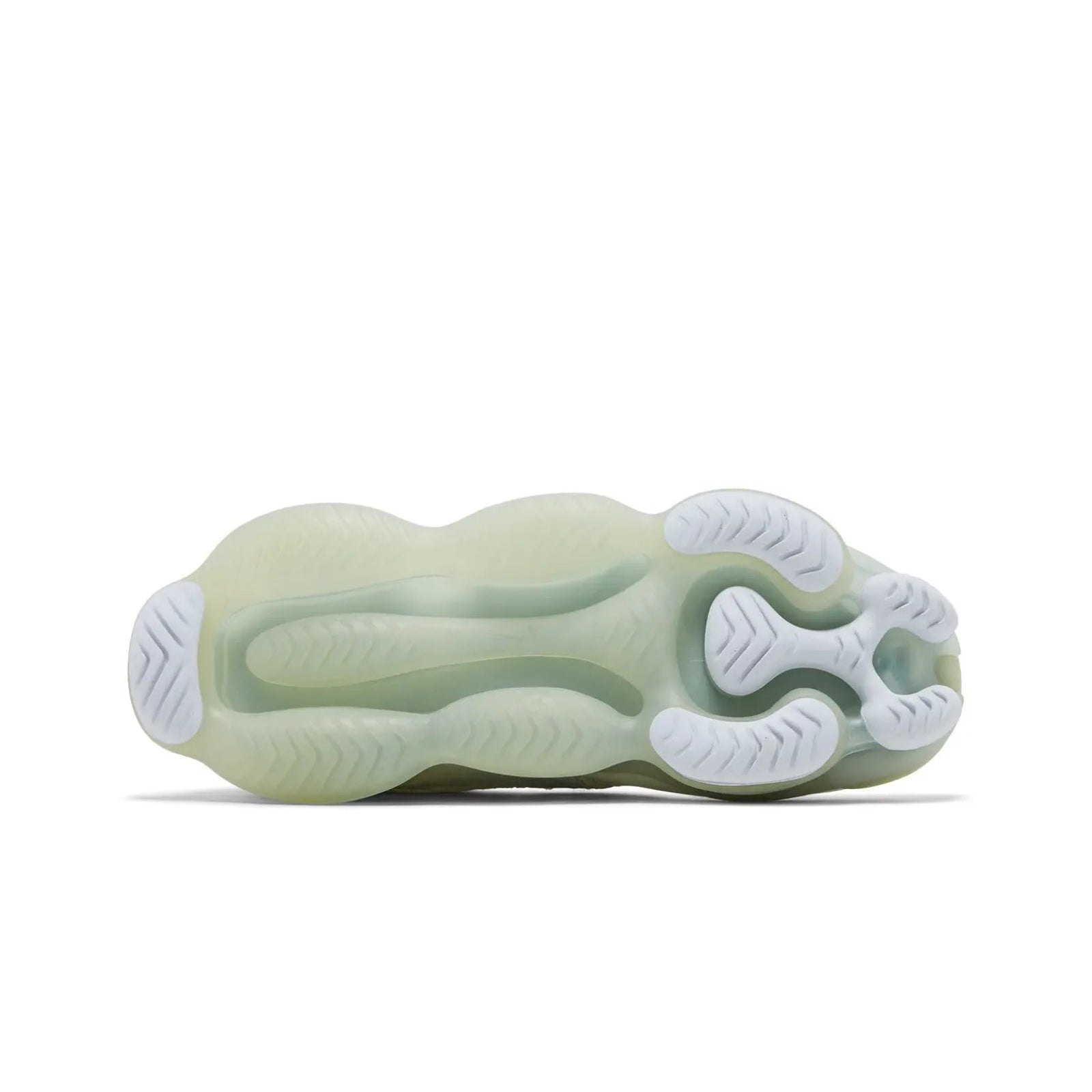 Light green sneaker with white sole on a white background