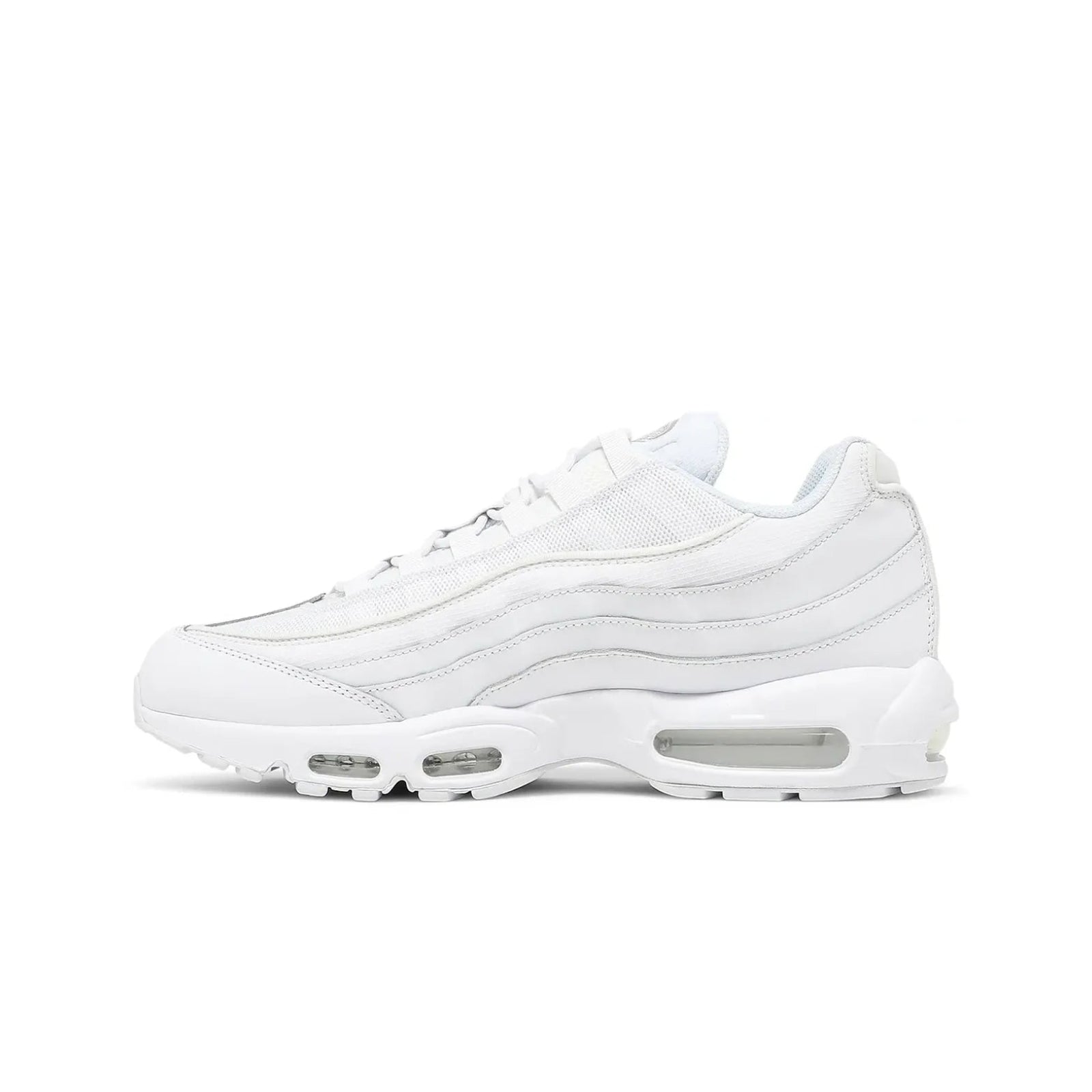 White sneaker with visible air unit on a white background