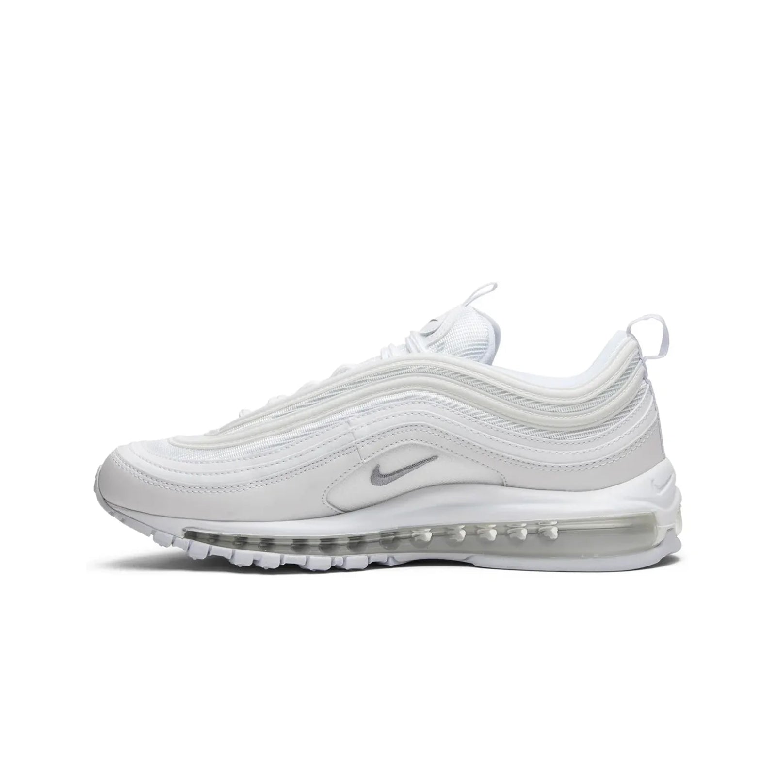 White Nike Air Max 97 sneaker on a white background