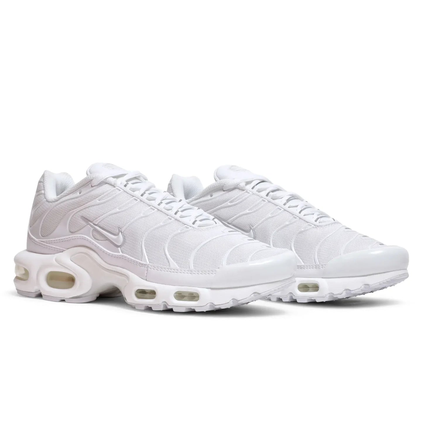 White Nike sneakers on a white background