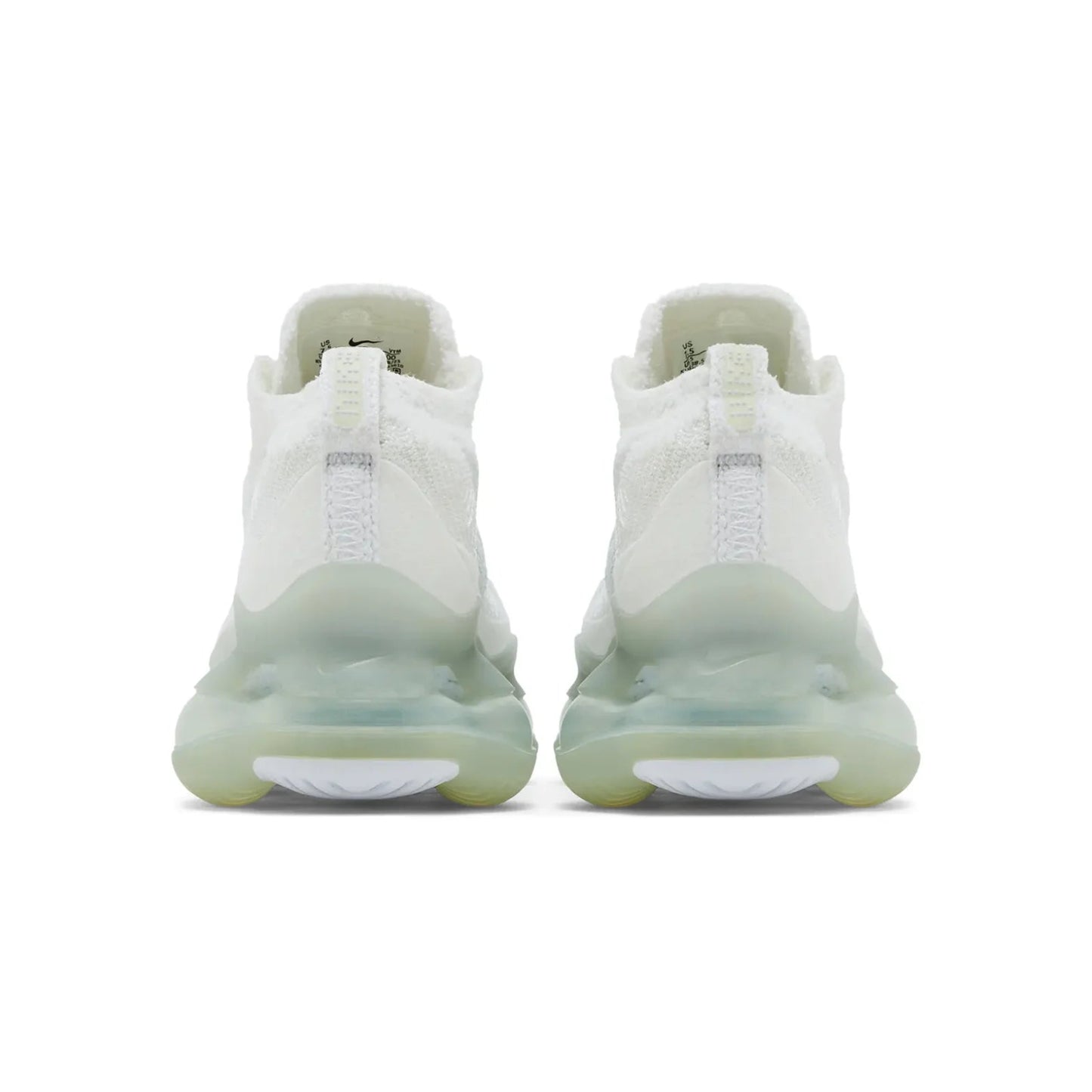 White sneakers with a translucent sole on a white background